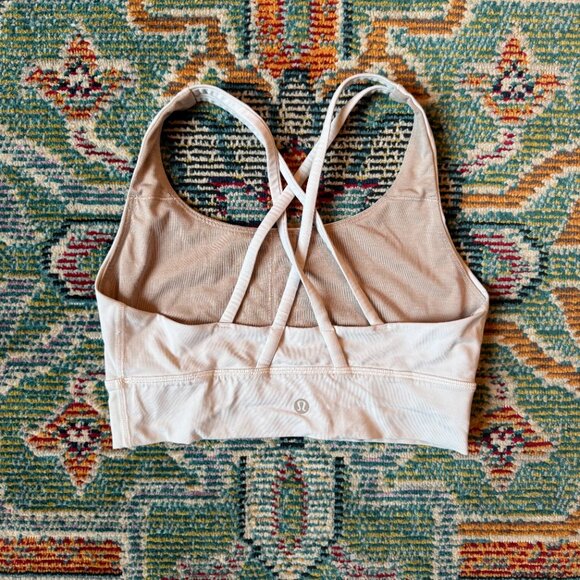 Lululemon White Energy Bra Long Line Size 6 - Picture 3 of 4